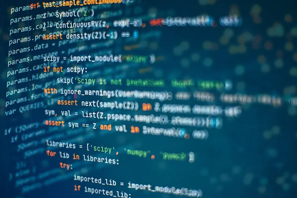 Developer software programming code Python
