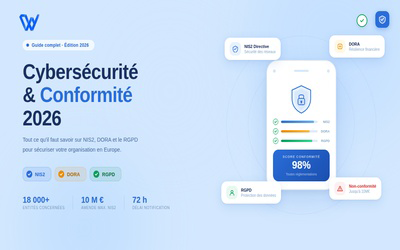 Cybersécurité et conformité 2026 : Guide complet NIS2 DORA RGPD